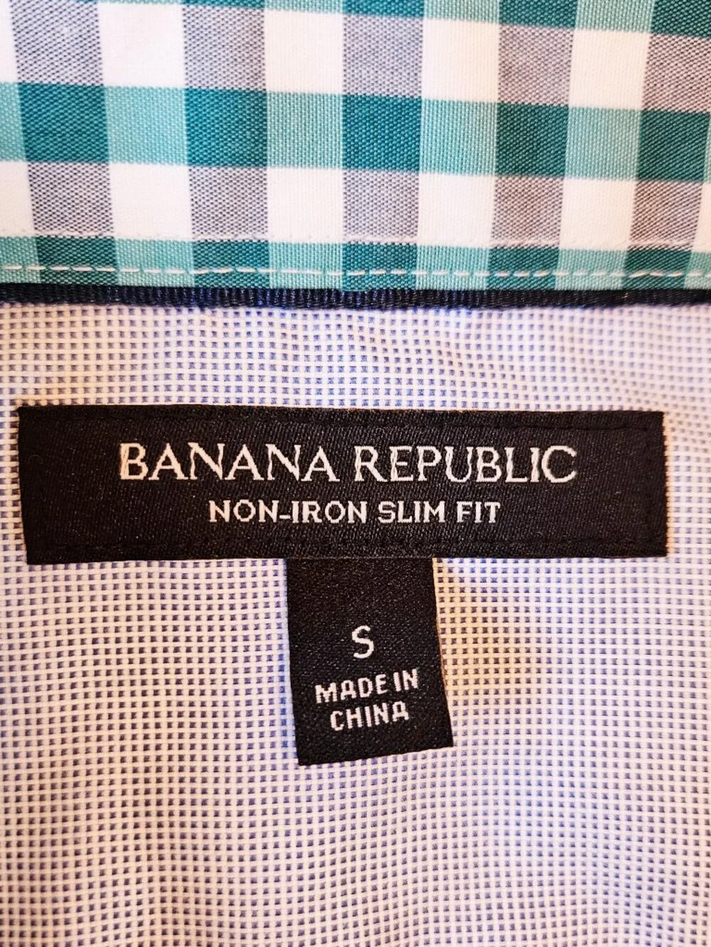 Banana Republic Men's Bundle Of 2 Plaid gingham Shirts Orange Green Slim Fit S